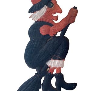 Vtg Antq GERMAN HALLOWEEN DIE CUT WITCH 1910-1920’s Near MINT!